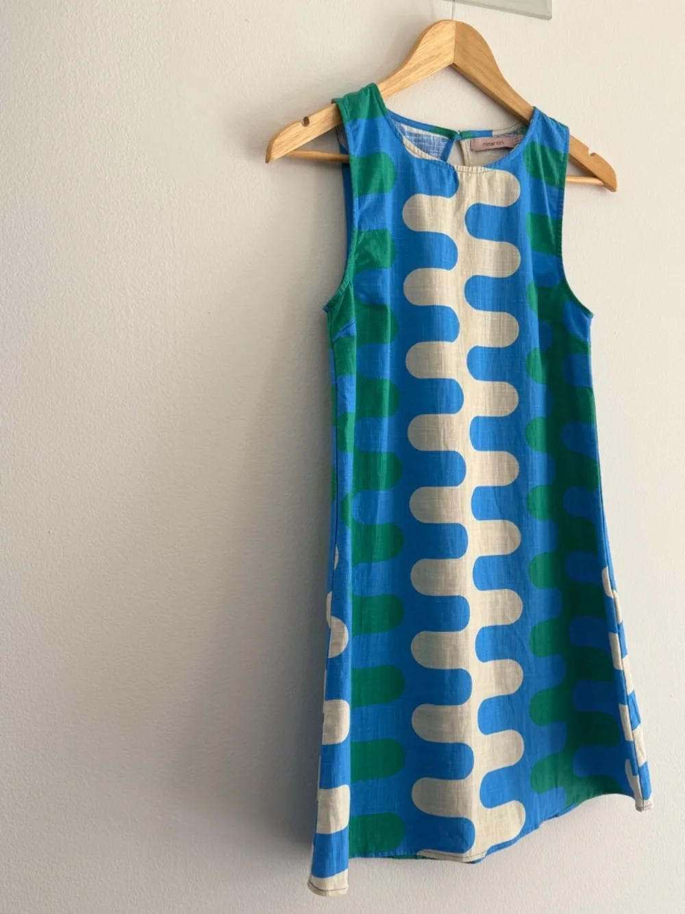 Mr Zimi Margot Mini Dress In Kyma Australian Brand Cotton Vibrant Print Blue